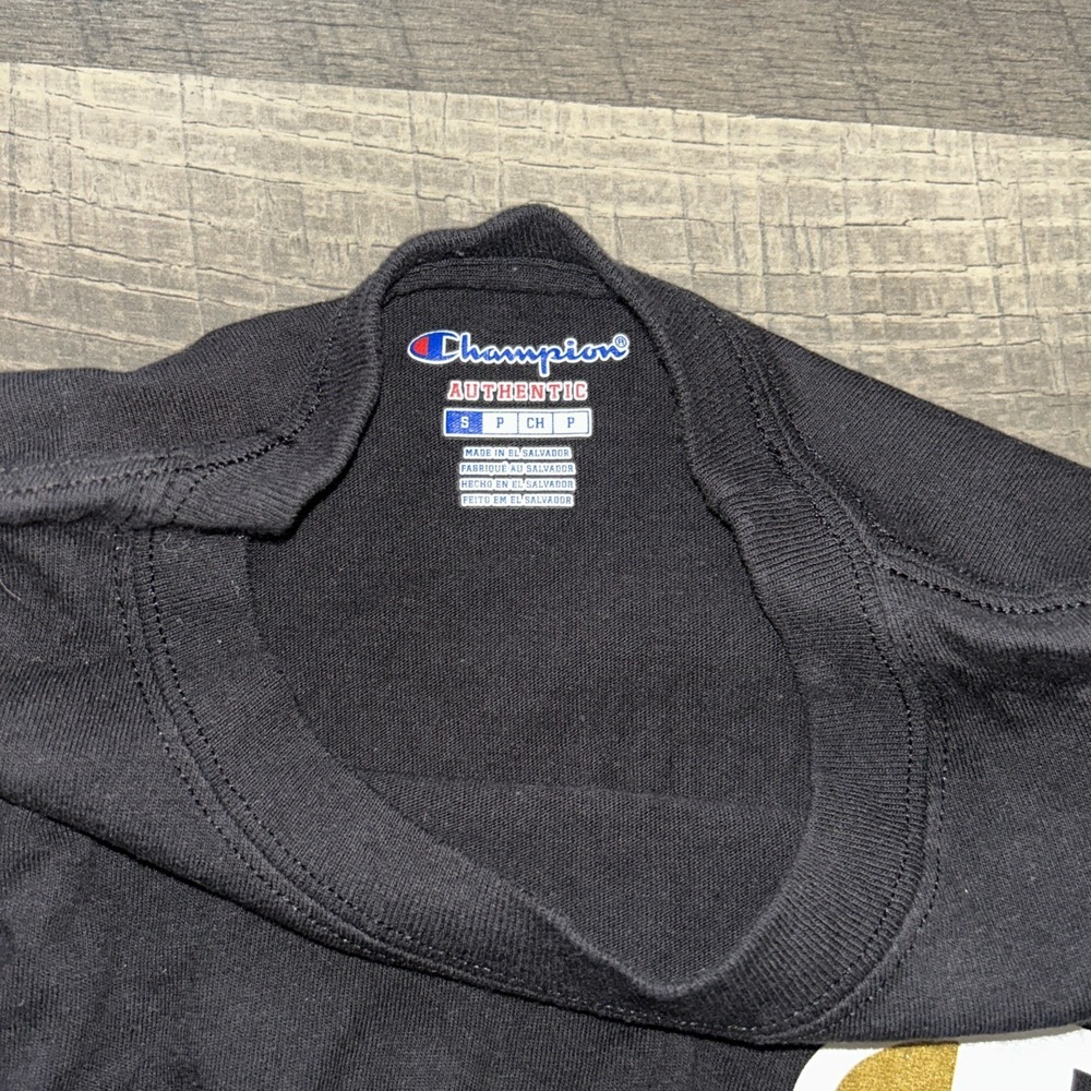 Champion Men's Heritage Long Sleeves Crew Neck Black Shirt Top Size S - Picture 2 of 3